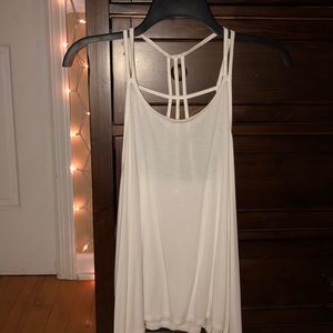 open back white tank top
